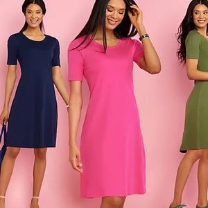 Isaac Mizrahi-Pima Cotton Elbow Sleeve Dress